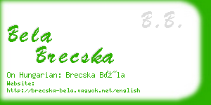 bela brecska business card